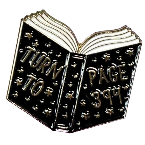 Spell Book Lapel Pin Page 394 Witch Brooch Badge Enamel Pin Accessories Jewelry - Picture 1 of 6